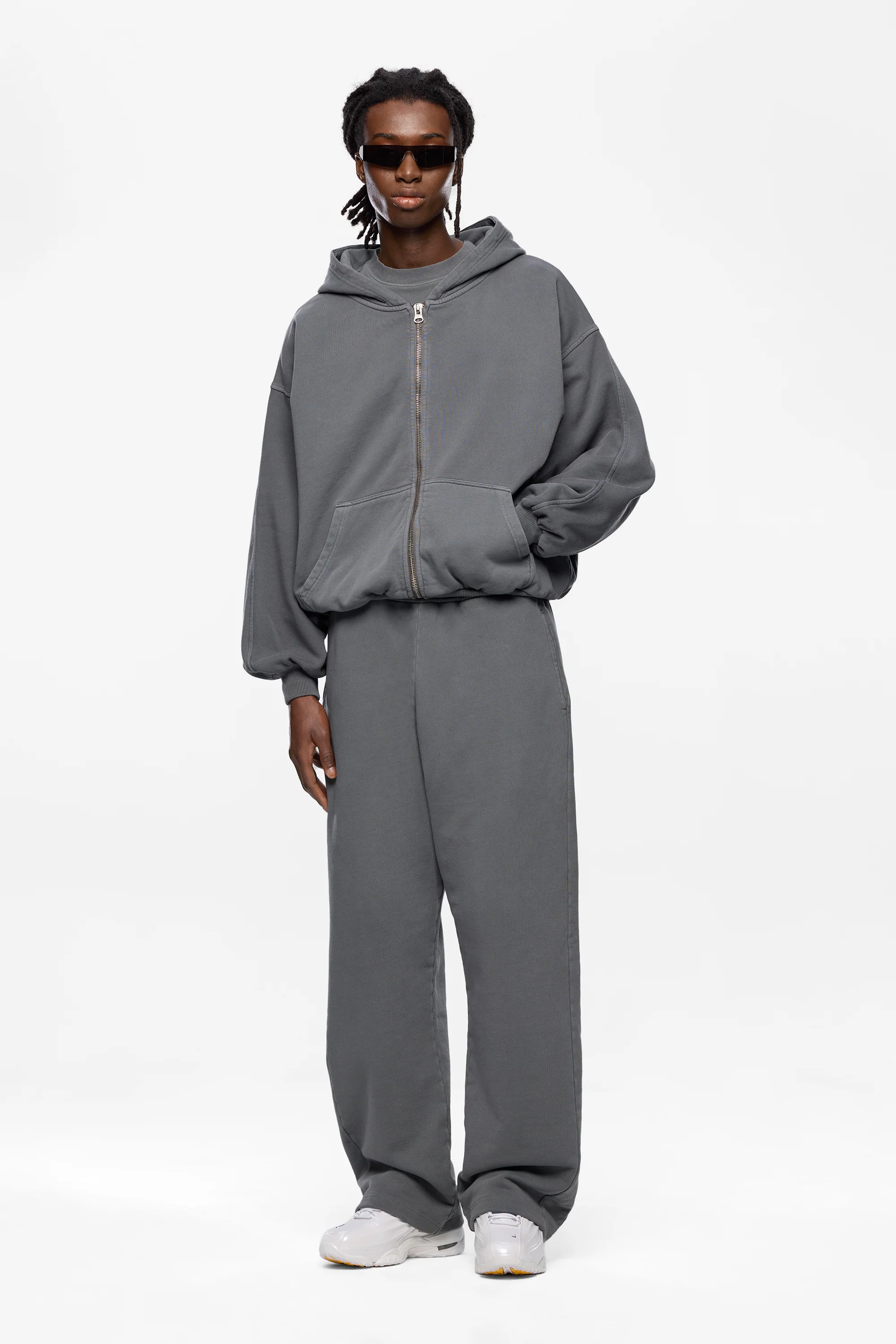 Washed Blank Zip Hoodie - Image 6